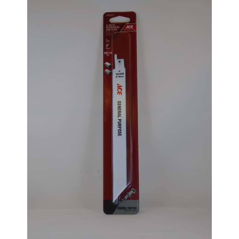 Ace 8 in. BiMetal Reciprocating Saw Blade 10/14 TPI 1 pk Ace Hardware