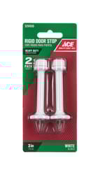 Ace 3 in. W Metal White Rigid Door Stop Mounts to door and wall