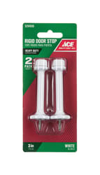 Ace 3 in. W Metal White Rigid Door Stop Mounts to door and wall