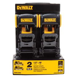 DeWalt 1.5 in. W X 16 ft. L Black/Yellow Ratchet Strap 1100 lb 1 pk