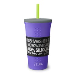 GoSili Assorted Silicone Pop Beverage Cups with Straw 4 pc