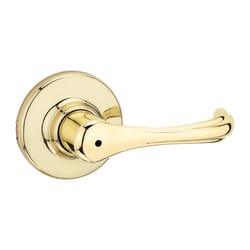 Kwikset Dorian Polished Brass Privacy Lever Right or Left Handed