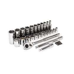 Crescent 3/8 in. drive SAE 6 and 12 Point Socket Wrench Set 30 pc