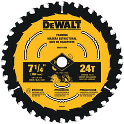 DeWalt 7-1/4 in. D X 5/8 in. Tungsten Carbide Circular Saw Blade Set 24 teeth 2 pk