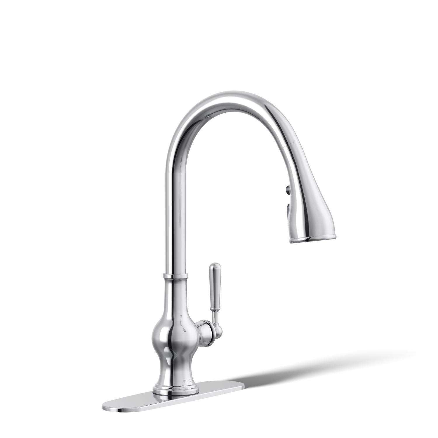 Kohler Treaty One Handle Polished Chrome Pull-Down Kitchen Faucet
