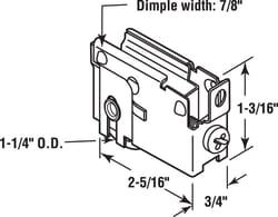 Prime-Line  1-1/4 in. Dia. x 2.25 in. L Steel  Roller Assembly  1 pk 