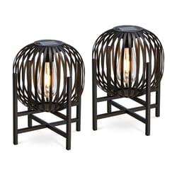 Glitzhome Black Edison Solar Lantern