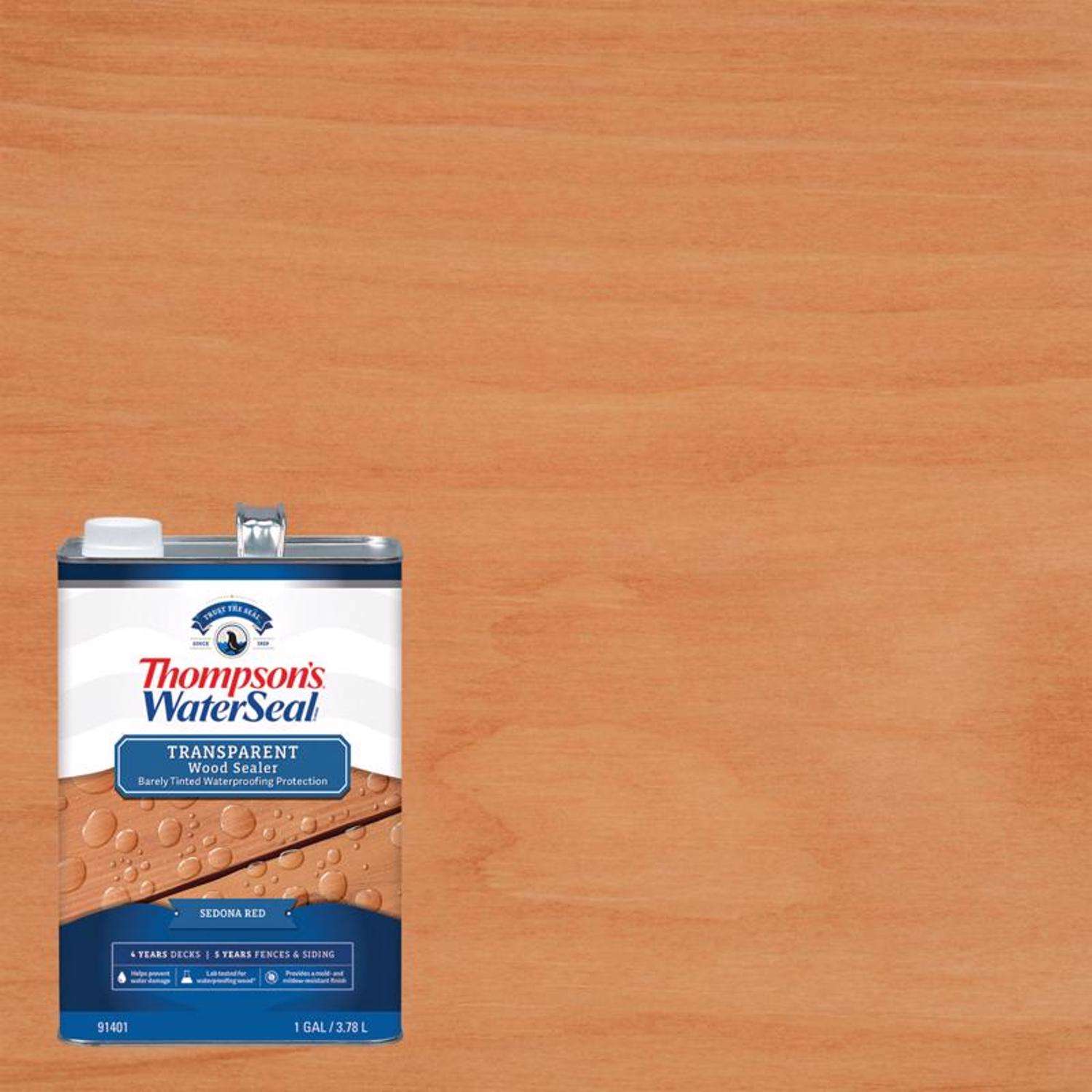 Thompson's WaterSeal Wood Sealer Transparent Sedona Red Waterproofing