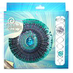 Spinfinity Designs Multi-color Stainless Steel 6.5 in. Crystal Cosmic Mandala Mini Set Outdoor Spinn