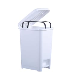 Superio Brand 60 L White Plastic Slim Pedal Step-On Trash Can