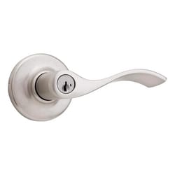 Kwikset SmartKey Security Wave Satin Nickel Entry Lever KW1 2-3/4 in.