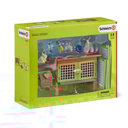 Schleich Farm World Rabbit Hutch Toy Set 8 pc