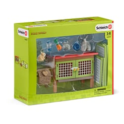 Schleich Farm World Rabbit Hutch Toy Set 8 pc