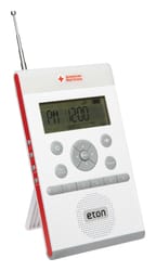 Eton White Weather Radio Digital Battery Operated