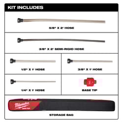 Milwaukee AIR-TIP 1-1/4 in. - 2-1/2 in. Wet/Dry Shop Vac Long Reach Set Flexible Vacuum Hose 7 pc