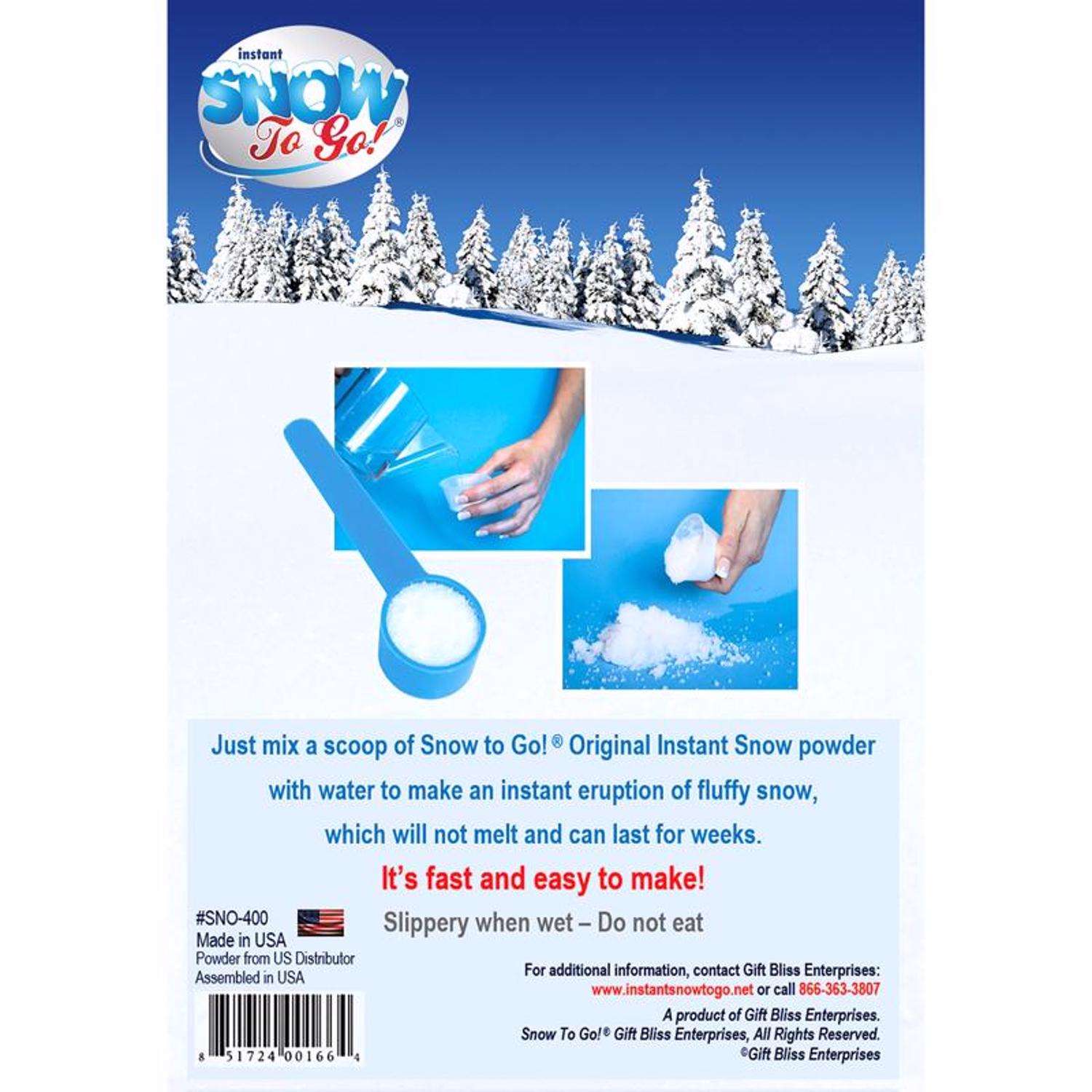 SNO400 Snow To Go Insta-Snow Powder Poly Bag