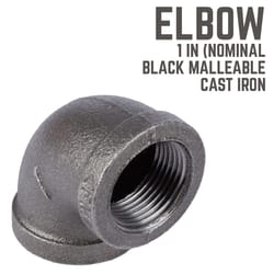 STZ Industries 1 in. FIP each X 1 in. D FIP Black Malleable Iron 90 Degree Elbow