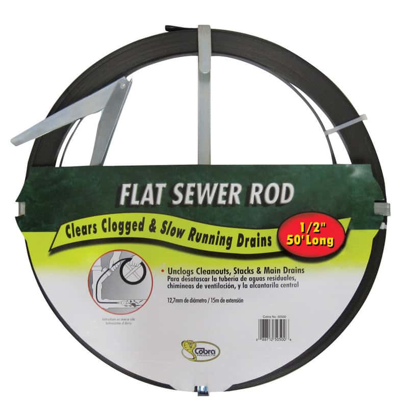 COBRA PRODUCTS GIDDS-211520 1/2 x 100 Flat Sewer Rod