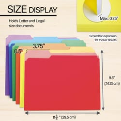 Bazic Products Assorted Tabbed File Folder 6 pk
