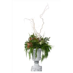 Algreen Products 21 in. D Plastic Urn Planter Concrete