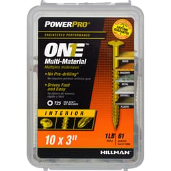 HILLMAN Power Pro No. 10 Ga. X 3 in. L Star Wafer Head Coarse Multi-Material Screws