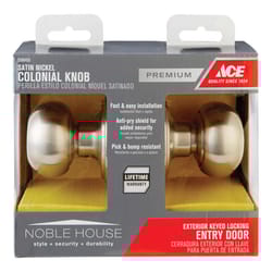 Ace Colonial Satin Nickel Entry Door Knob 1-3/4 in.