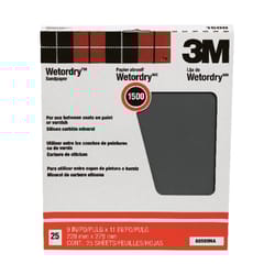 3M 11 in. L X 9 in. W 1500 Grit Silicon Carbide Sandpaper 25 pk