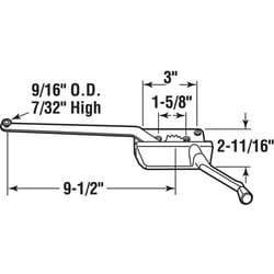 Prime-Line Bronze Steel Right Single-Arm Casement Operator w/Crank