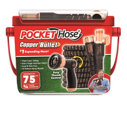 Pocket Hose Copper Bullet 3/4 in. D X 75 ft. L Medium Duty Expandable Flexible Garden Hose