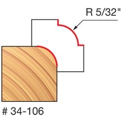 Freud 13/16 in. D X 5/32 in. X 2-3/16 in. L Carbide Rounding Over Router Bit