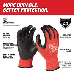 Milwaukee Unisex Indoor/Outdoor Dipped Gloves Black/Red M 1 pair
