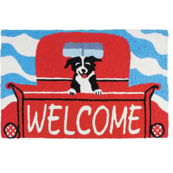 Jellybean 20 in. W X 30 in. L Multi-Color Welcome Pup Polyester Accent Rug