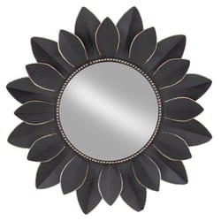 Tripar 2 in. H X 31.9 in. W Matte Black/Gold Metal Wall Mirror