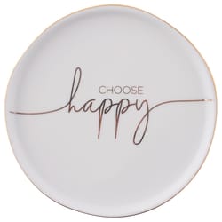 Karma Sentiment .5 in. H X 5 in. L Multicolored Ceramic Trinket Tray