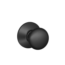 Schlage F-Series Plymouth Matte Black Passage Knob Right or Left Handed