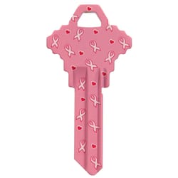 HILLMAN Breast Cancer Awareness Pink Breast Cancer Ribbon House/Office Universal Key Blank SC1 Singl