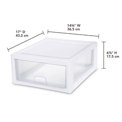 Sterilite Stacking Drawer 17 " L x 14.4 " W x 7.9 " H 16 Qt. Clear Stackable