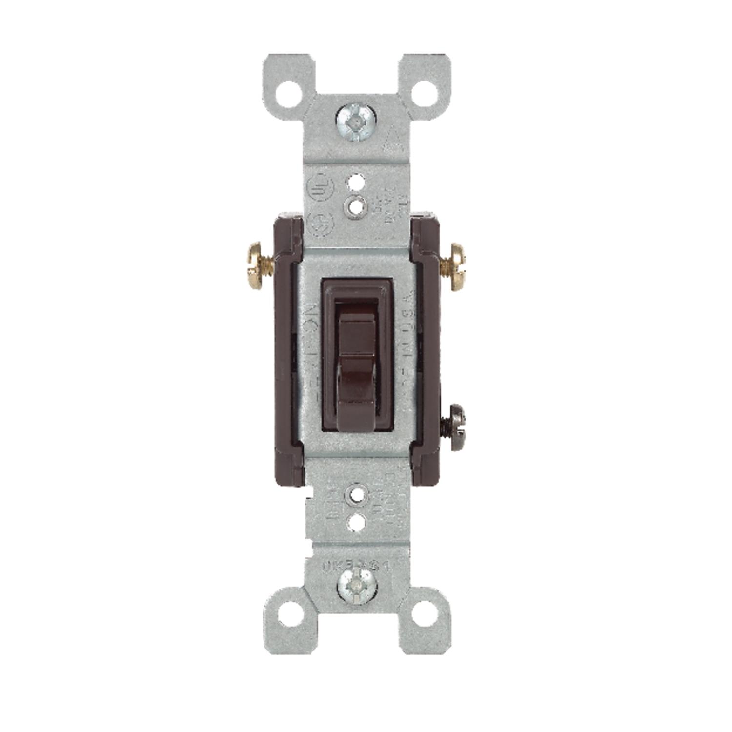 Leviton 15 amps Toggle Switch Brown 1 pk - 01453-0CP - Electrical Switches  sku 01453-0CP