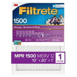 Filtrete 10 in. W X 20 in. H X 1 in. D 12 MERV Pleated Allergen Air Filter 1 pk