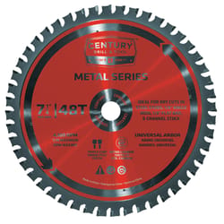 Century Drill & Tool 7-1/4 in. D X 5/8 in. Nitro Carbide Circular Saw Blade 48 teeth 1 pc