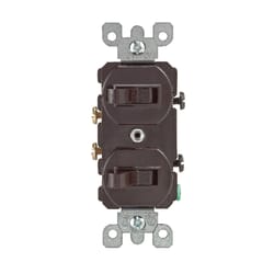 Leviton 15 amps Single Pole Toggle Switch Brown 1 pk