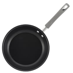 Rachael Ray Classic Brights Aluminum Deep Skillet 9.5 in. Gray