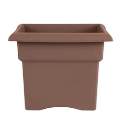 Bloem Veranda 11.25 in. H X 14 in. W X 14 in. D Plastic Traditional Planter Box Chocolate