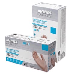 AMMEX Professional Vinyl Disposable Exam Gloves Large Clear Powder Free 100 pk