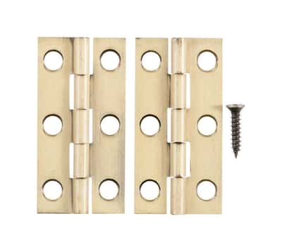 Ace 2 In W X 1 In L Antique Brass Brass Narrow Hinge 2 Pk Ace Hardware