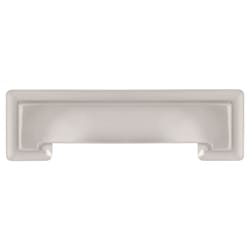 Hickory Hardware Studio Contemporary Oblong Cabinet Pull Cup 3 in. & 3-3/4 in. Stainless Steel 1 pk