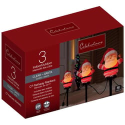 Celebrations Red Incandescent Clear Santa 6 in. Pathway Decor