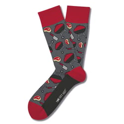 Two Left Feet Unisex Barbecute S/M Socks Charcoal/Red