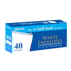 Bazic Products 4-1/8 in. W X 9-1/2 in. L No. 10 White Envelopes 40 pk