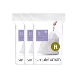 Simplehuman Code R 2.64 gal Trash Can Liners Drawstring 60 pk